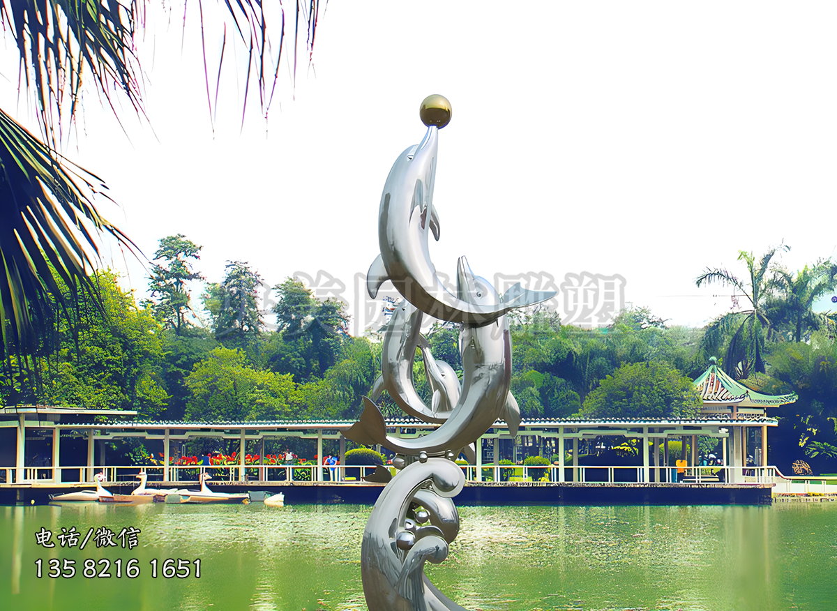水景裝飾海豚景觀雕塑