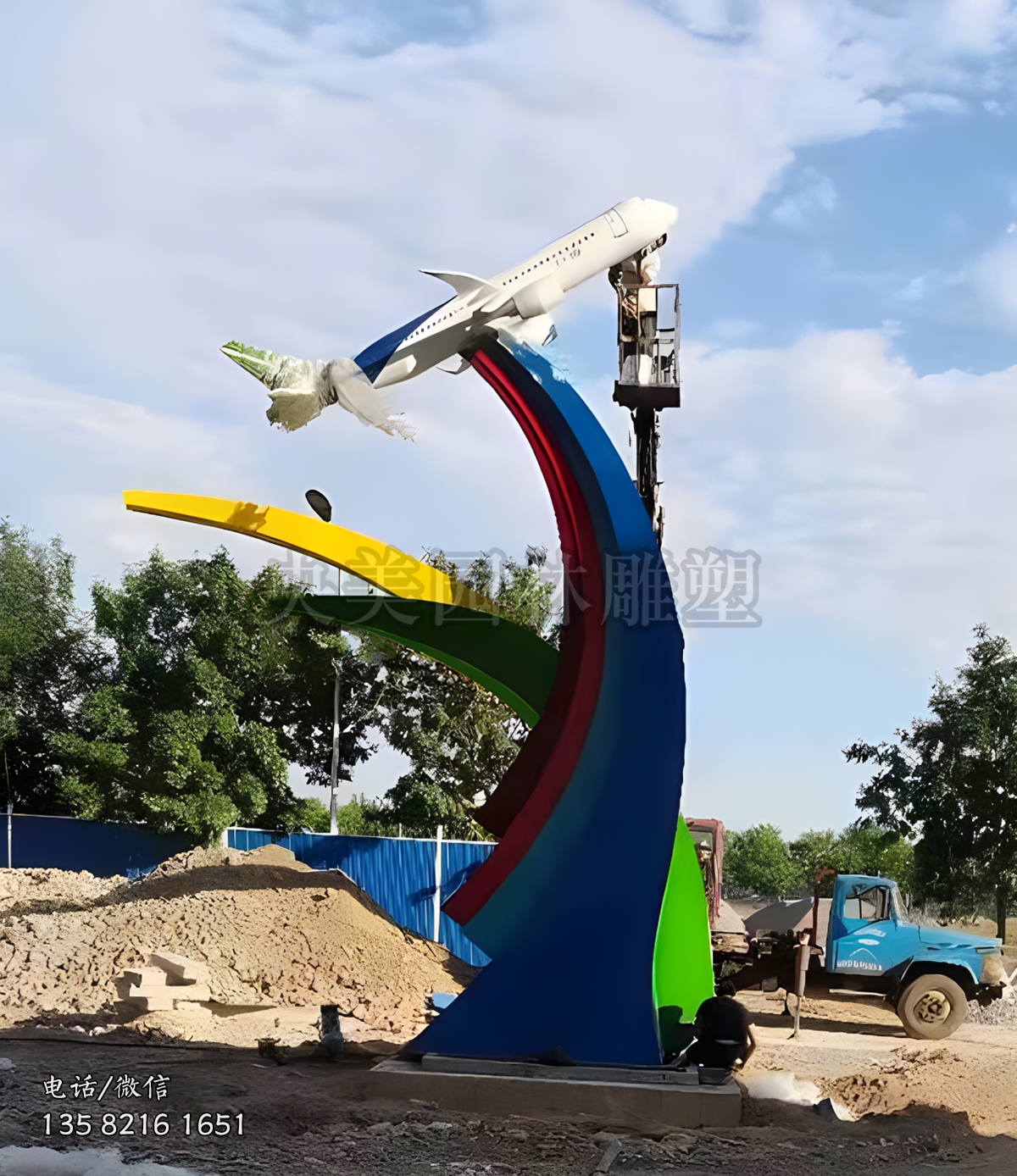 不銹鋼飛機景觀雕塑